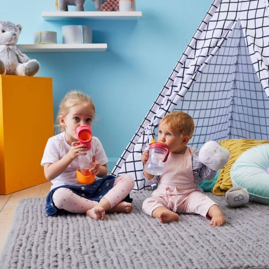 Bidon tritanowy dla dziecka - butelka na wodę ze słomką 450 ml Indigo Rose, b.box