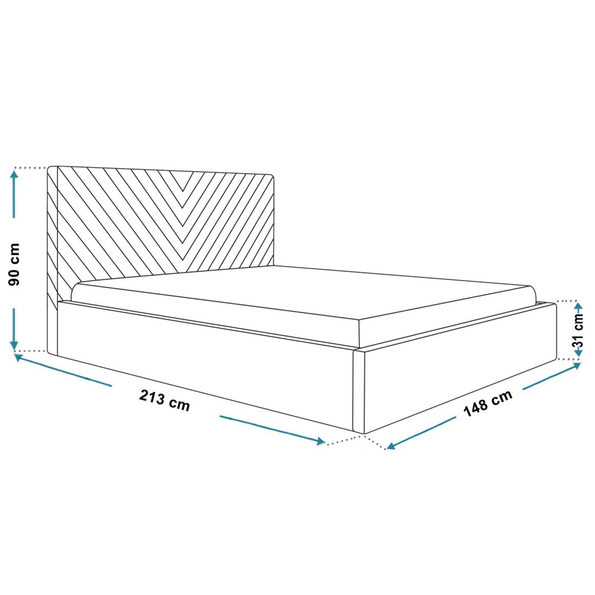 Łóżko tapicerowane 140x200 OLDO 8 z pojemnikiem- musztardowe