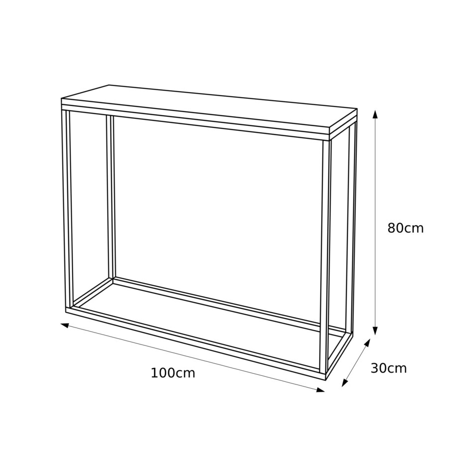 Konsola MODERN ZŁOTY CHROM 100cm, złoty chrom / biały połysk
