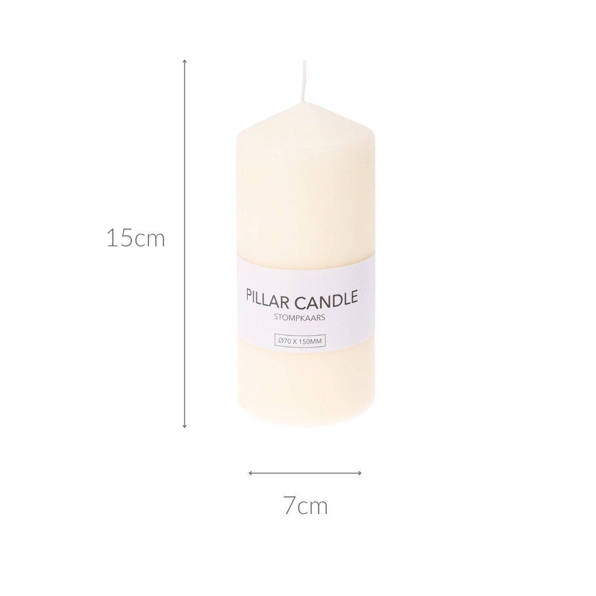 Świeca walec z parafiny, Ø 7 x 15 cm