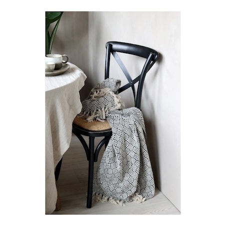 Krzesło drewno kauczukowe retro czarne Chic 2 szt.