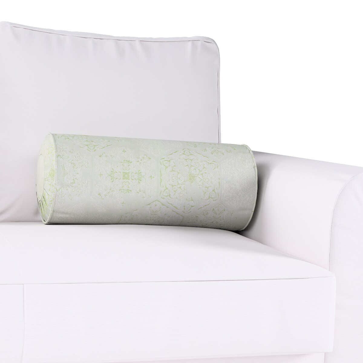 Poduszka wałek z zakładkami, zielony ornament, Ø20 x 50 cm, Christmas