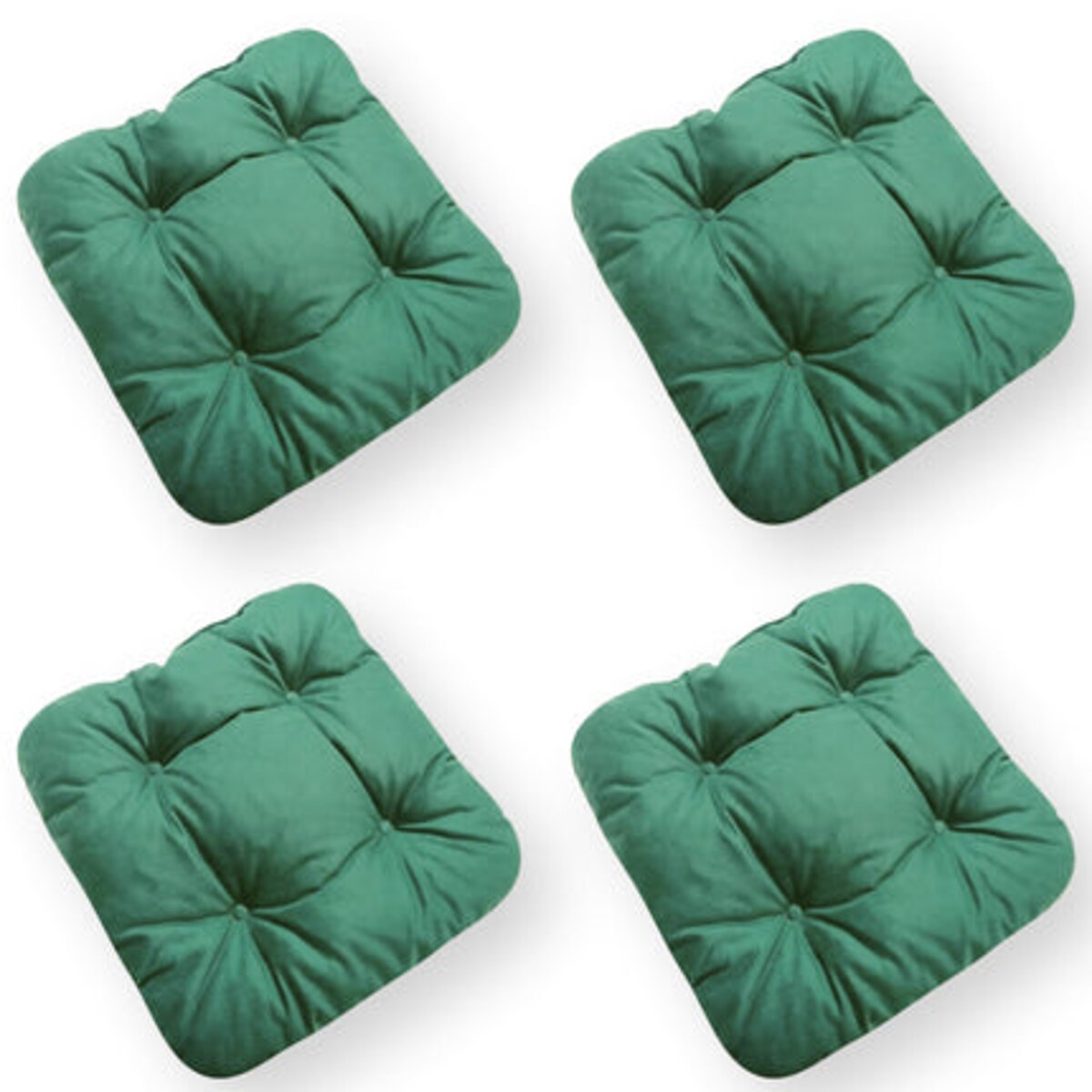 Zestaw 4 poduszek na krzesło/stołek, standard, 40x40 cm, Zielony