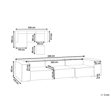 Sofa modułowa dla 3 osób ARDAL Złamana biel Sztruks
