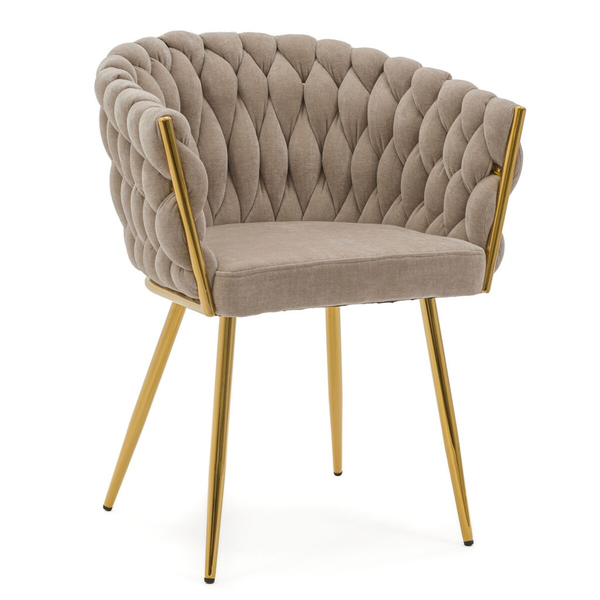 Krzesło tapicerowane tkanina szenilowa ROSA PREMIUM beżowe