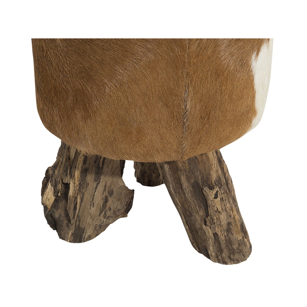 Stołek skórzany brązowy KENT