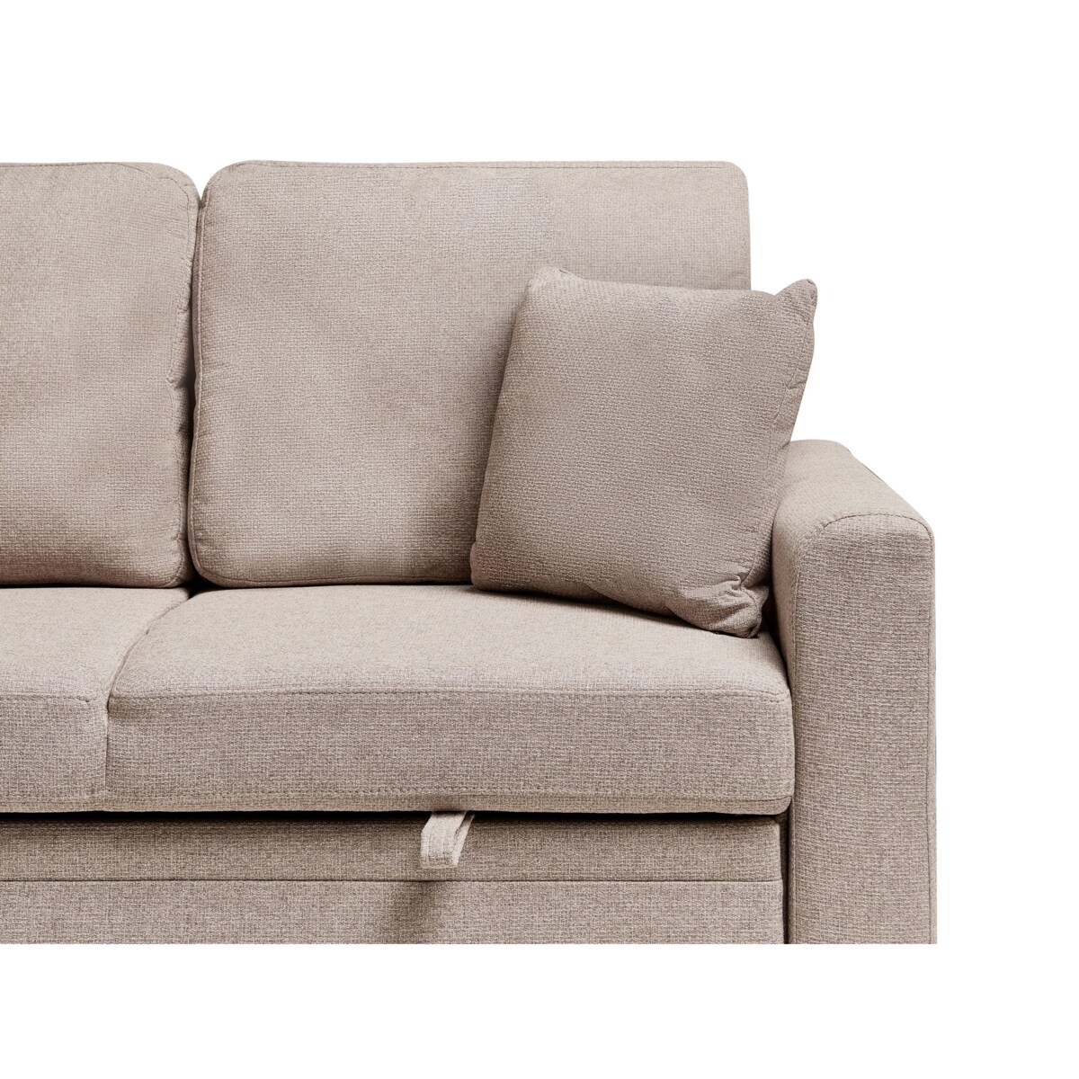 Narożnik rozkładany NASSJO Len syntetyczny Jasnobrązowy dla 3 osób Prawostronny