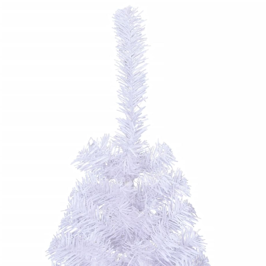 vidaXL Sztuczna choinka ze stojakiem, połówka, biała, 120 cm, PVC