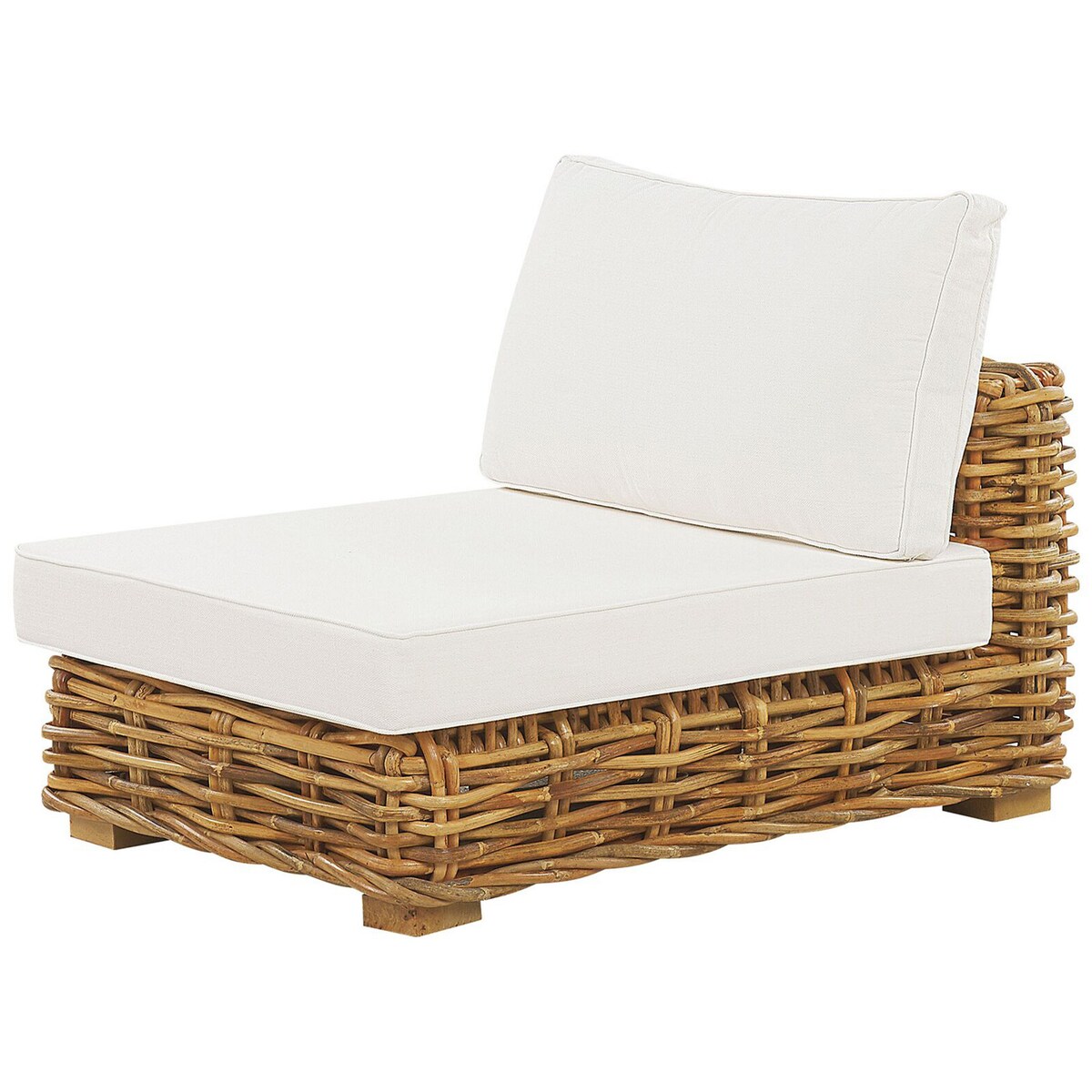 Zestaw ogrodowy ze stolikiem dla 4 osób VARALLO Prawostronny Naturalny Rattan Modułowy