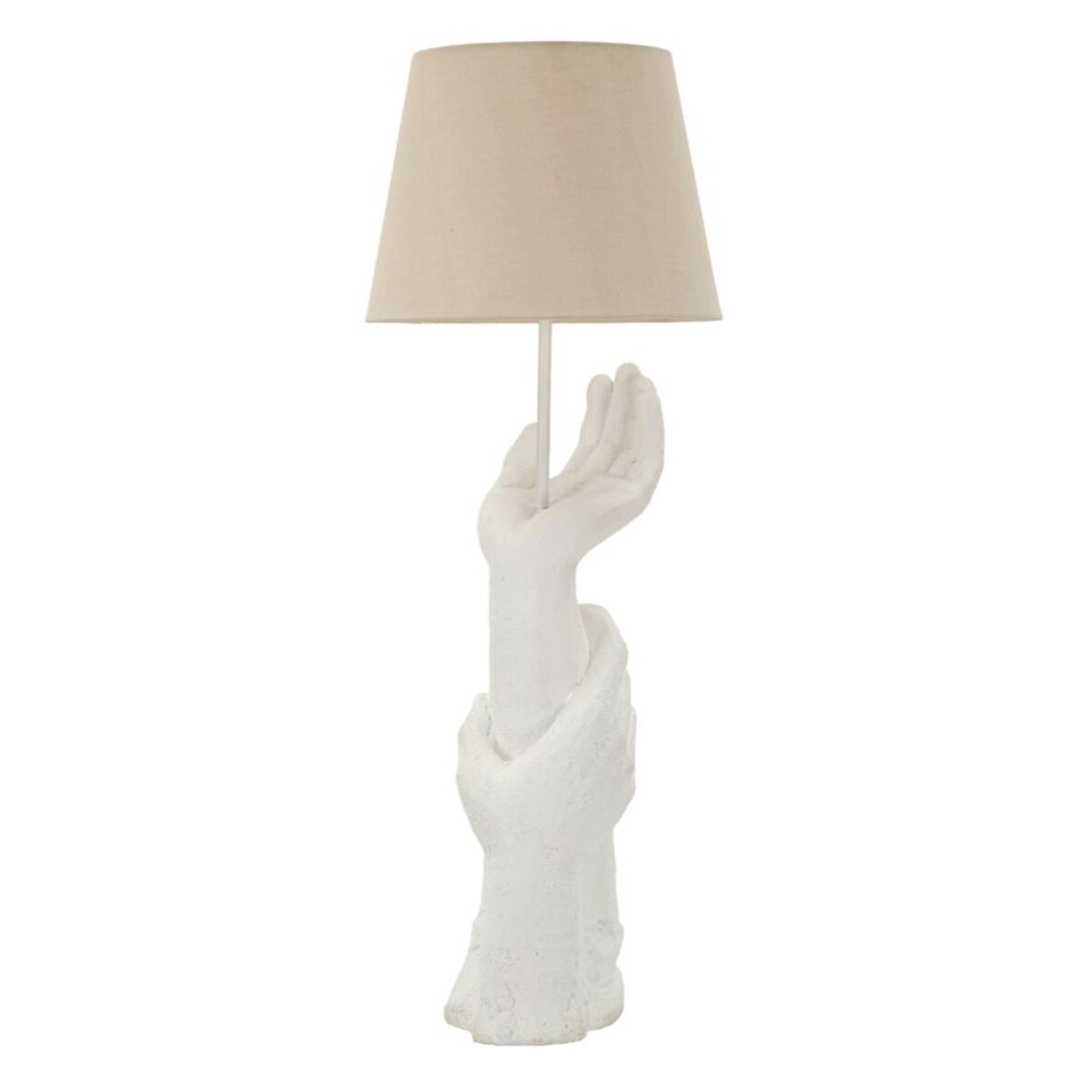 Lampa stołowa Life, kolor biały, żywica syntetyczna, żelazo i tkanina, 35 x 35 x 93 cm, 1 x E27, styl nowoczesny, do salonu i sypialni, Mauro Ferretti