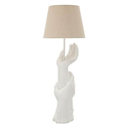 Lampa stołowa Life, kolor biały, żywica syntetyczna, żelazo i tkanina, 35 x 35 x 93 cm, 1 x E27, styl nowoczesny, do salonu i sypialni, Mauro Ferretti