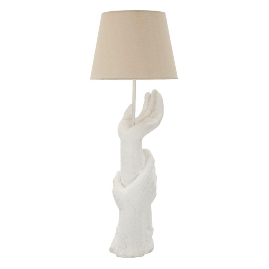 Lampa stołowa Life, kolor biały, żywica syntetyczna, żelazo i tkanina, 35 x 35 x 93 cm, 1 x E27, styl nowoczesny, do salonu i sypialni, Mauro Ferretti