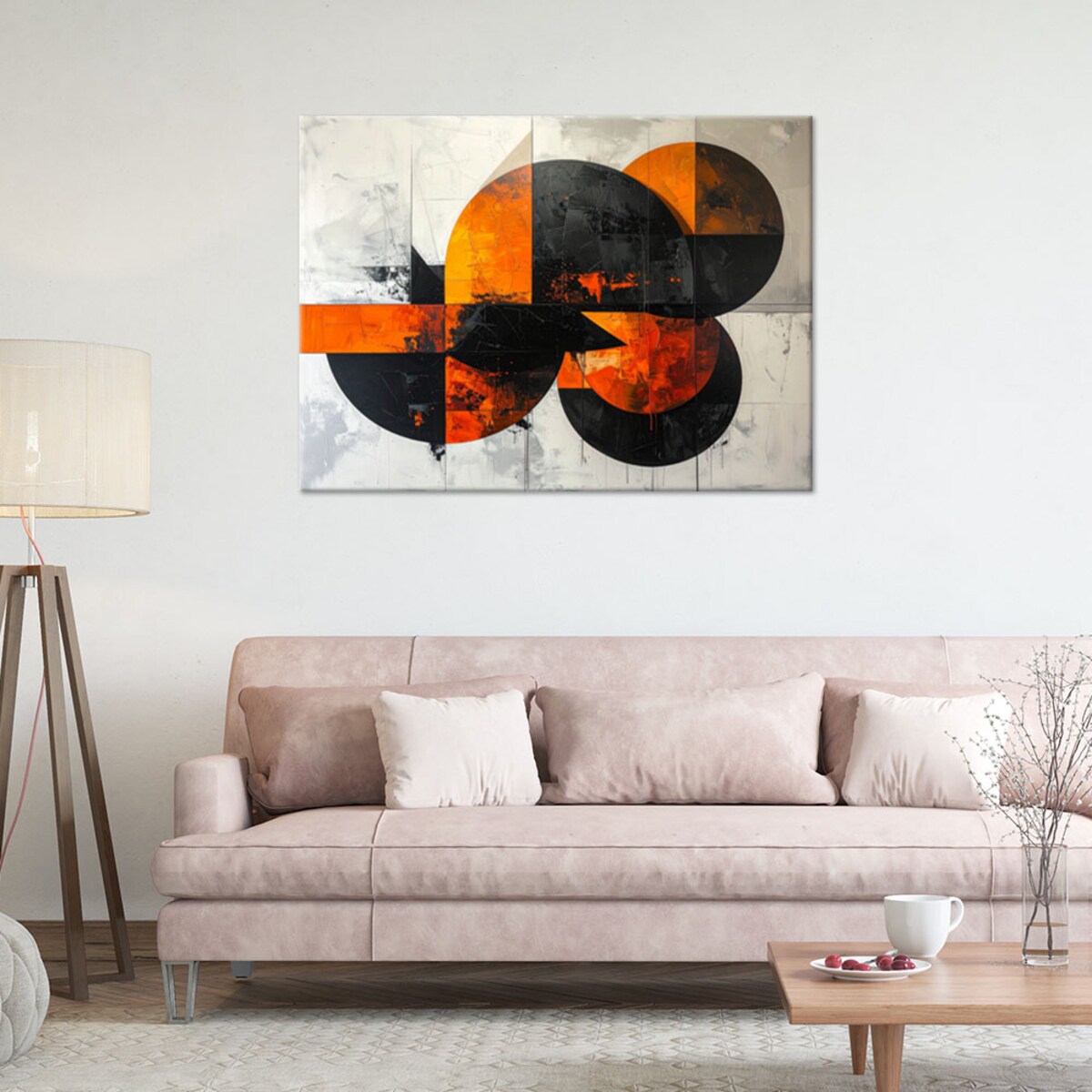 Obraz do salonu biura kuchni, Abstrakcyjne koła kształty pomarańczowy