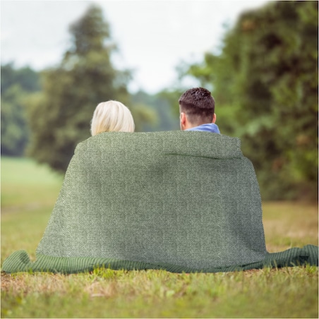 Koc Prezentowy Akrylowy Ciepły Zielony Narzuta 130x160cm