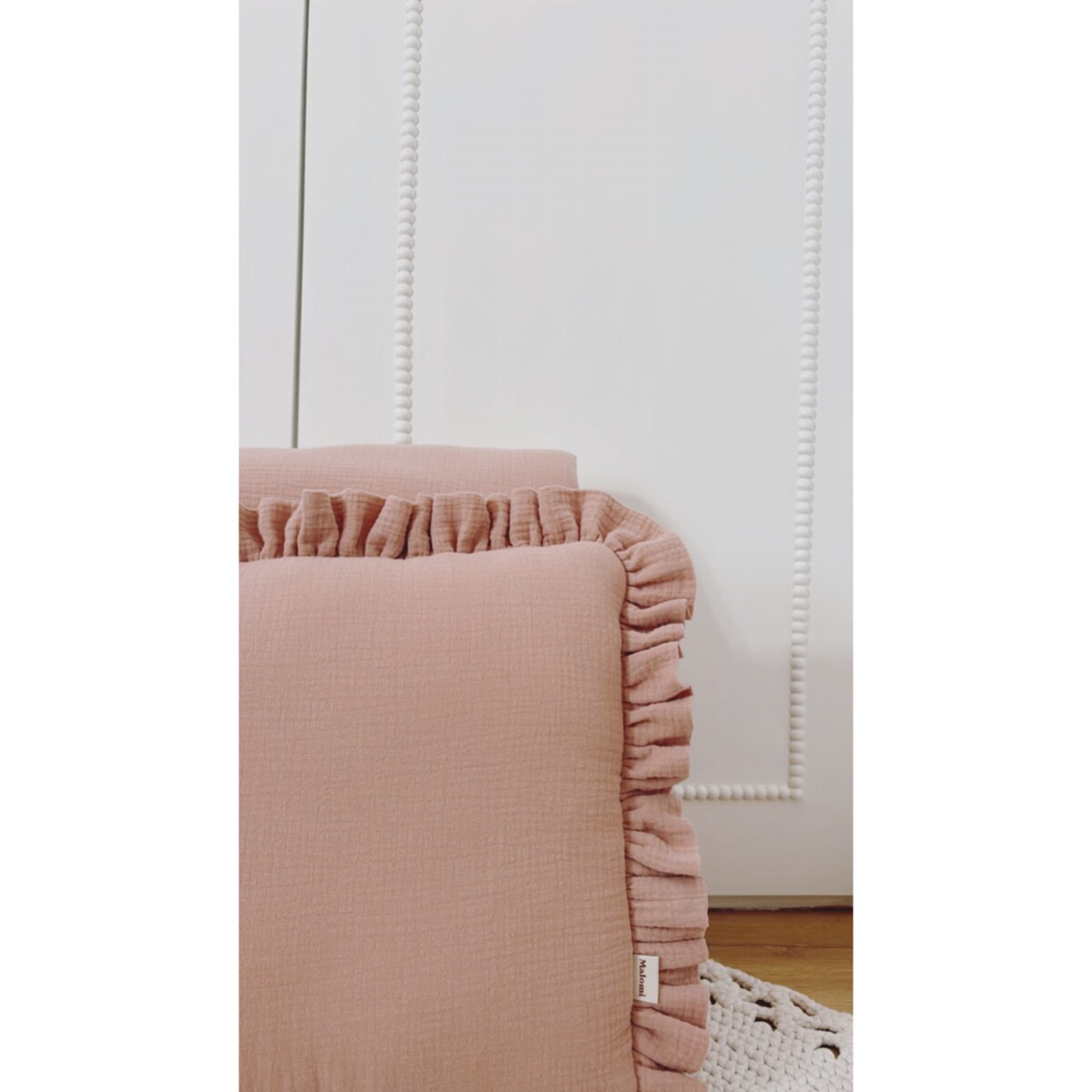 Pościel muślinowa z wypełnieniem falbanka Pink - L