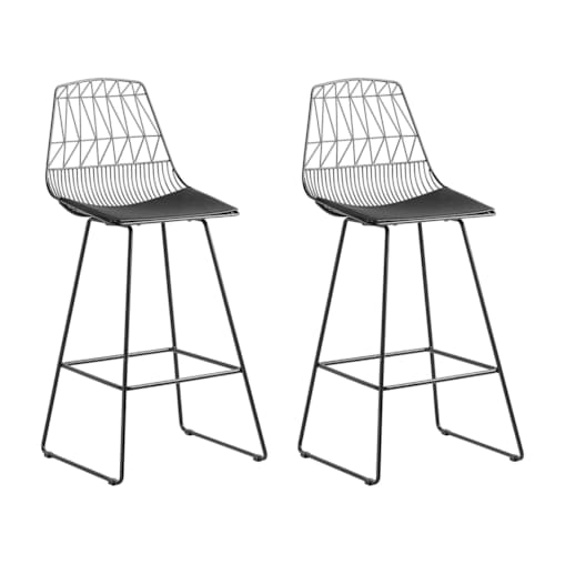 Zestaw 2 krzeseł barowych metalowy czarny PRESTON