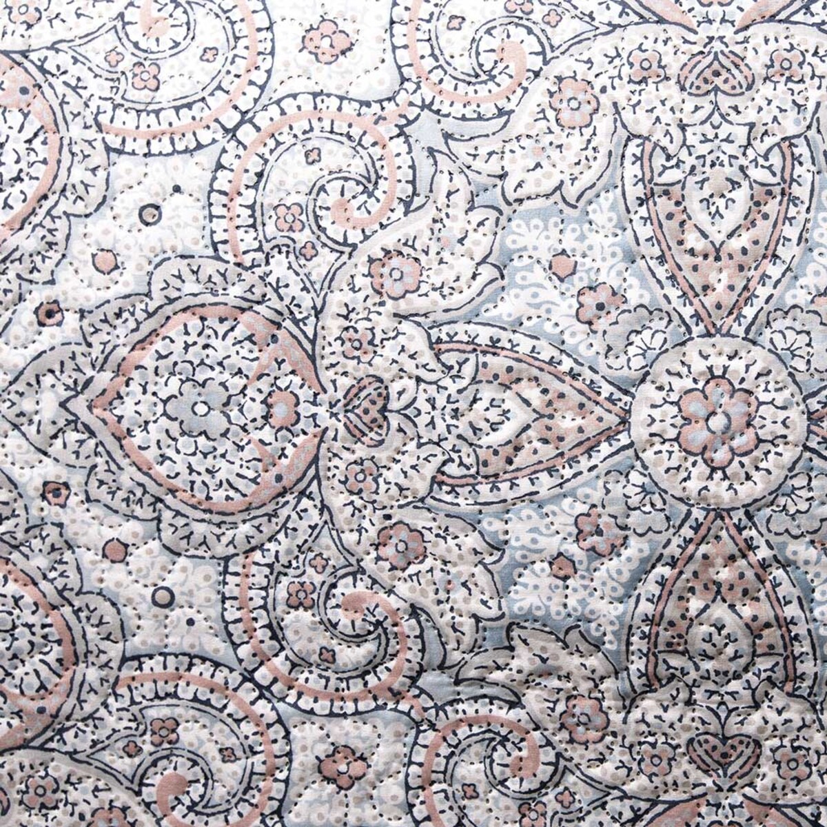 Narzuta pikowana niebieska Harem 170x210, dekoracyjny ornament, drukowana