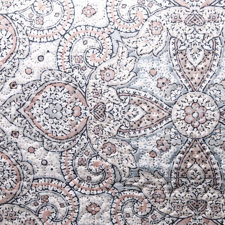 Narzuta pikowana niebieska Harem 170x210, dekoracyjny ornament, drukowana