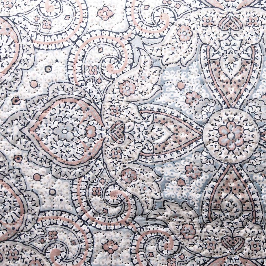 Narzuta pikowana niebieska Harem 170x210, dekoracyjny ornament, drukowana