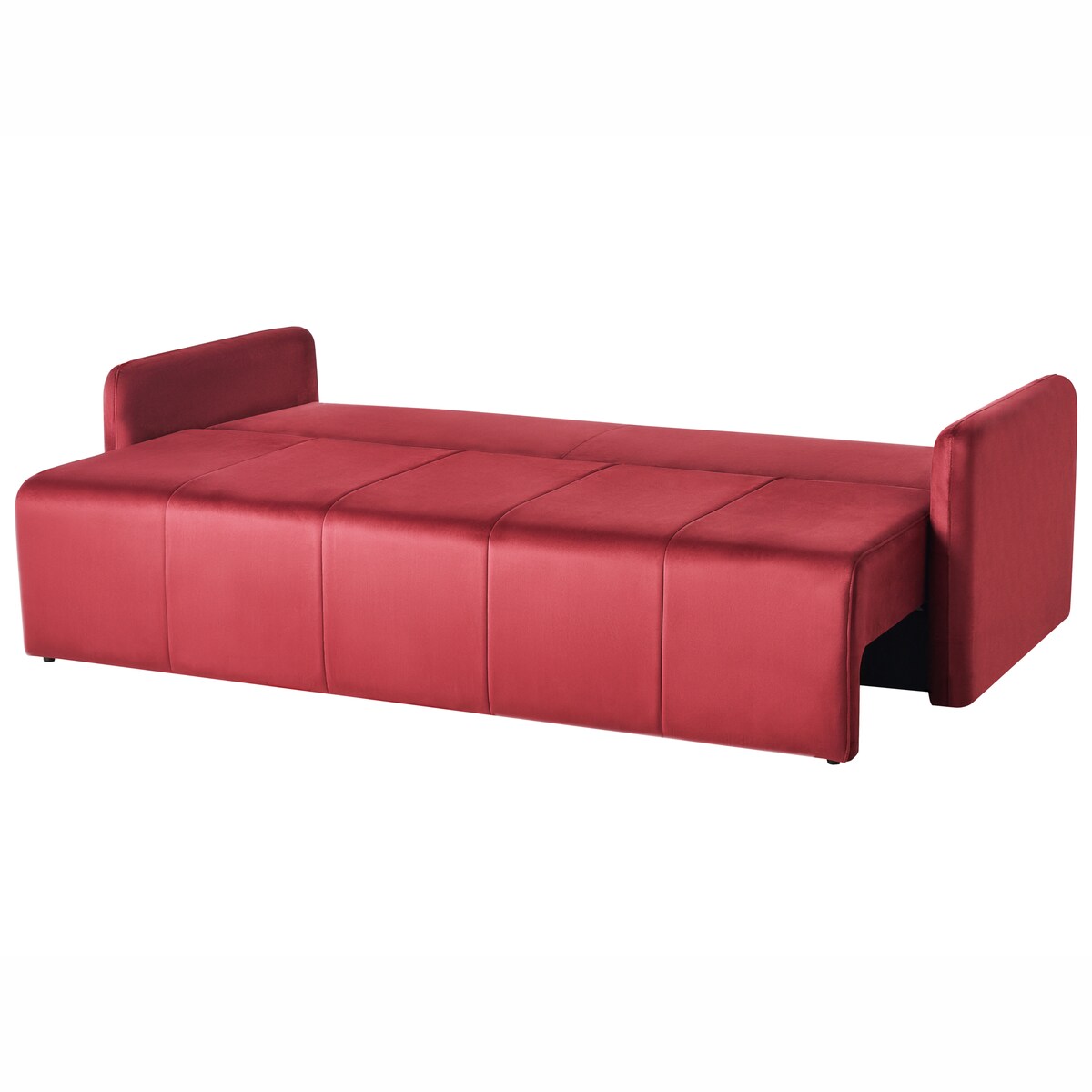 Sofa rozkładana dla 3 osób EGGE Welur Burgundowy