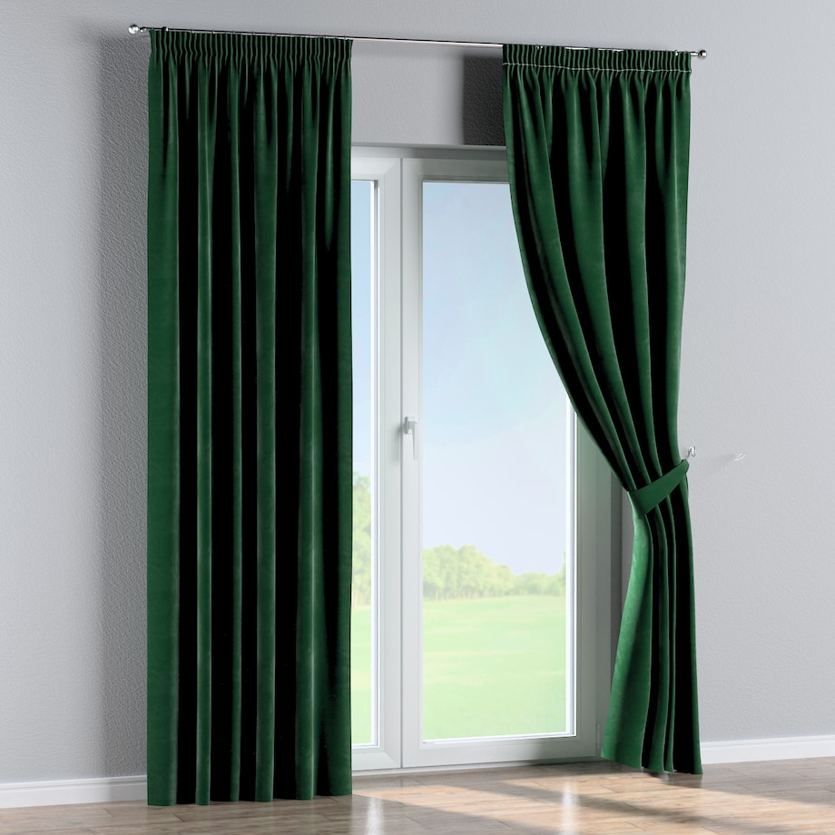 Zasłona na taśmie marszczącej 1 szt. 130x245 butelkowa zieleń