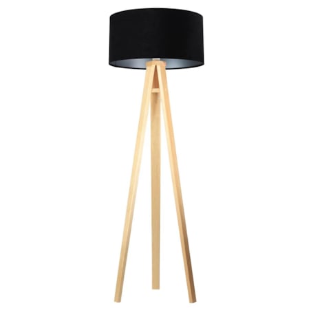 Lampa stojąca HOME 50 czarna/srebrna/sosna