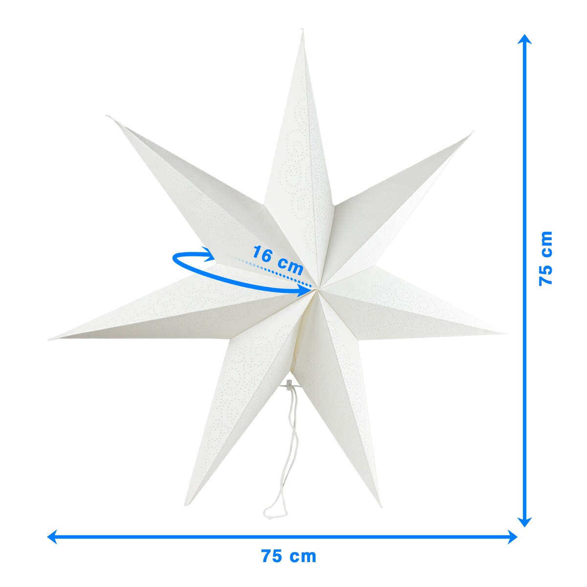 Gwiazda Na Okno 75 Cm Świąteczna Ozdoba Boże Narodzenie Dekoracja Biała