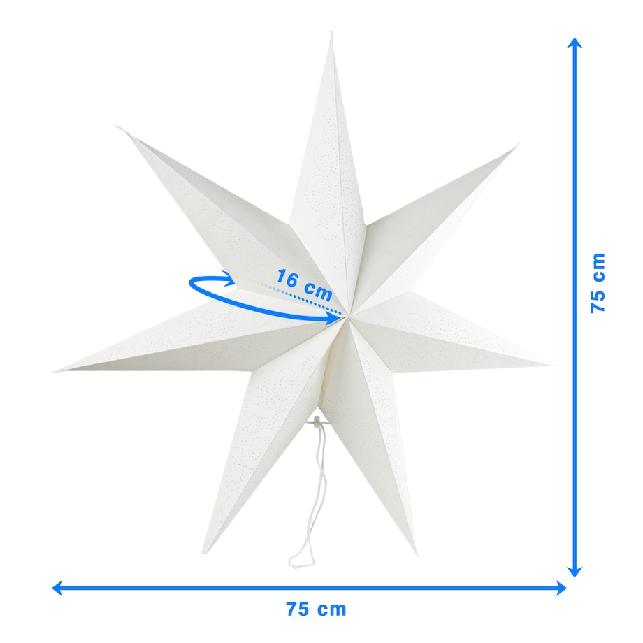 Gwiazda Na Okno 75 Cm Świąteczna Ozdoba Boże Narodzenie Dekoracja Biała