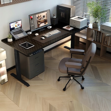 Biurko Elektryczne Podnoszone Czarne 160x80 Regulowane Wysokości 72-118 cm