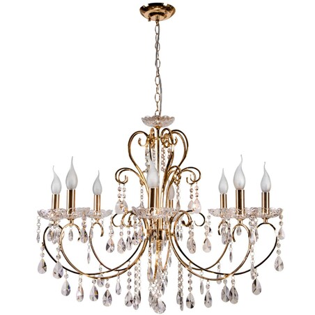 Glamour lampa wisząca AURORA 38-98644 pałacowy żyrandol crystals złoty
