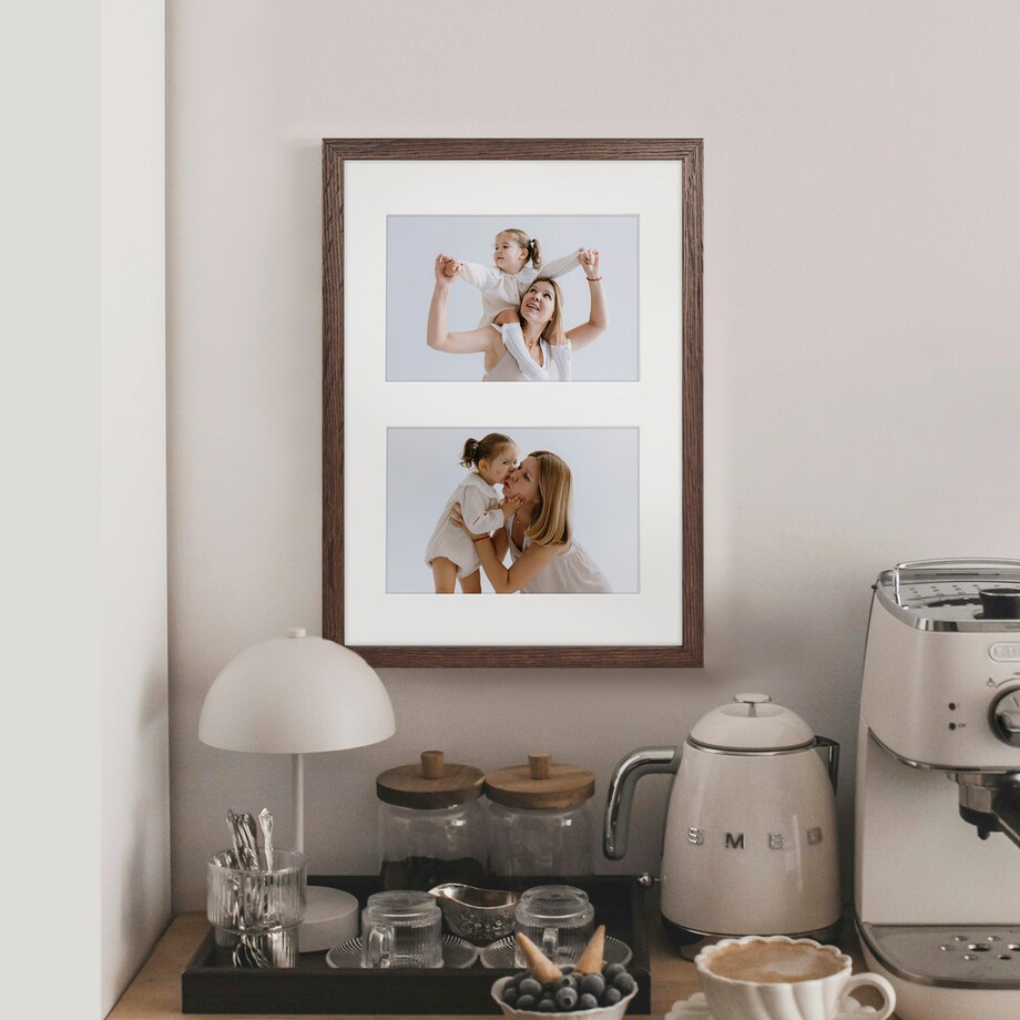 Ramka na 2 zdjęcia 10x15 cm foto galeria zdjęć multirama brązowa 21x30 cm FRAMAI