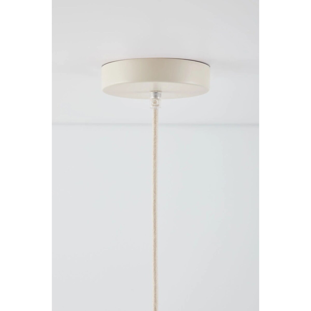 Lampa wisząca z lnu i bawełny, kremowa, Vidson Ø50 cm