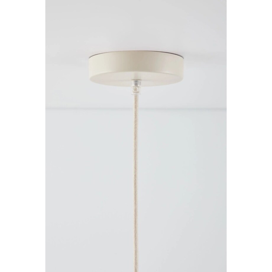 Lampa wisząca z lnu i bawełny, kremowa, Vidson Ø50 cm