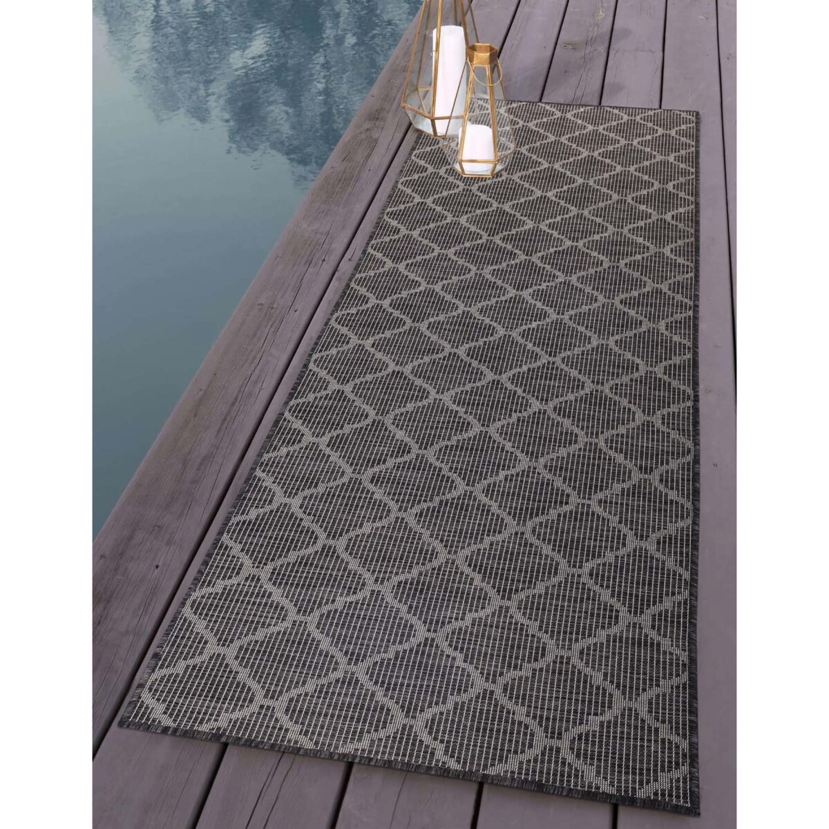 Dywan na zewnątrz i do wnętrz koniczyna Paloa 30690 Grafit 120x170