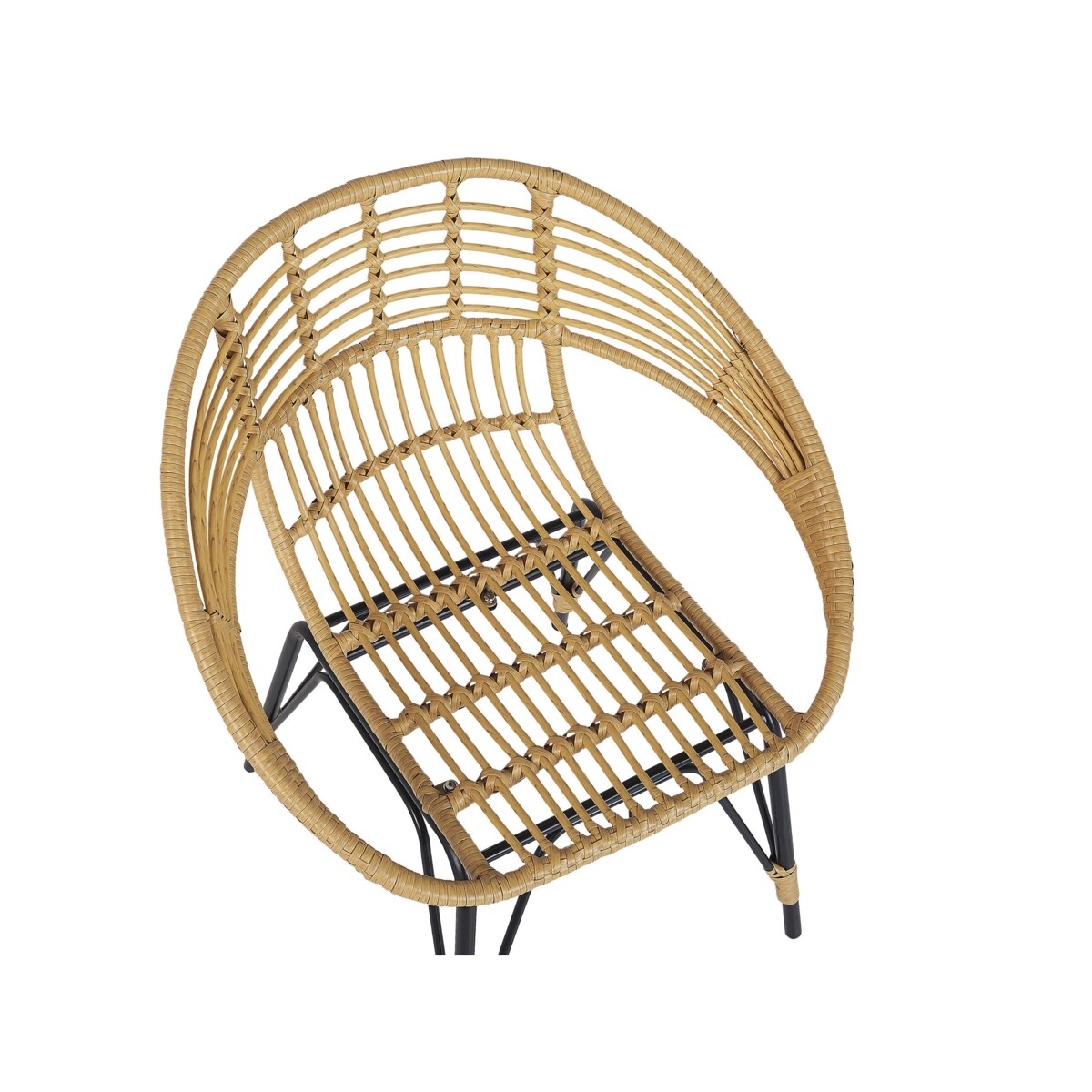 Zestaw mebli balkonowych z technorattanu naturalny z czarnym PELLARO