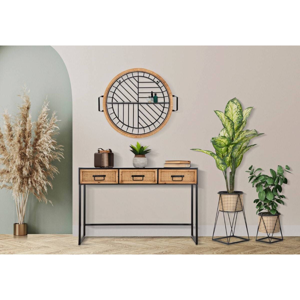 Metalowe osłonki na stojakach, wzór plecionki wiedeńskiej, 2 szt.