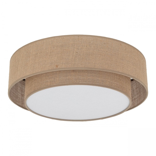 Lampa sufitowa TK Lighting CALISTO JUTA 4 biała/juta 4xE27 50x50 cm skandynawska do salonu i sypialni