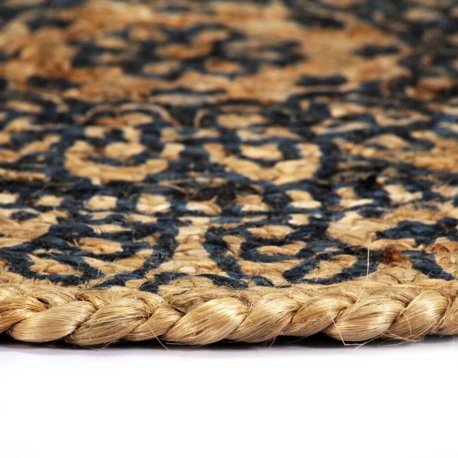 vidaXL Maty na stół, 4 szt., ciemnoniebieskie, 38 cm, okrągłe, juta