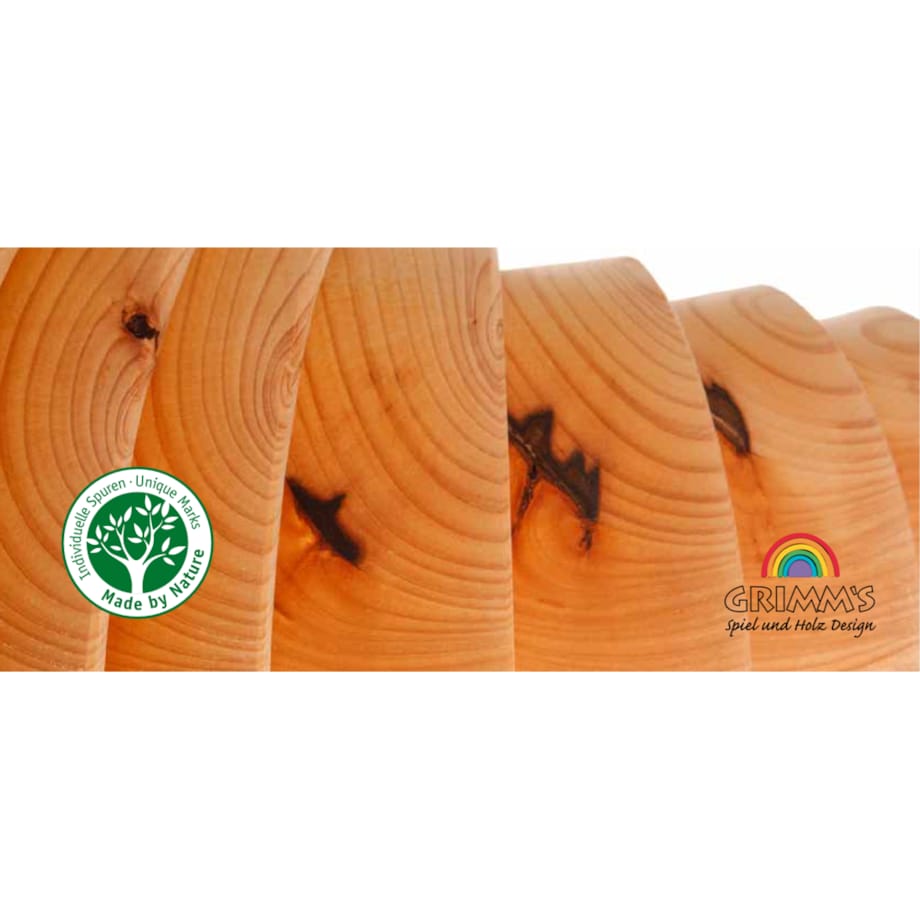 Tęcza Grimm's 12-elementowa - drewniane klocki naturalne 3+