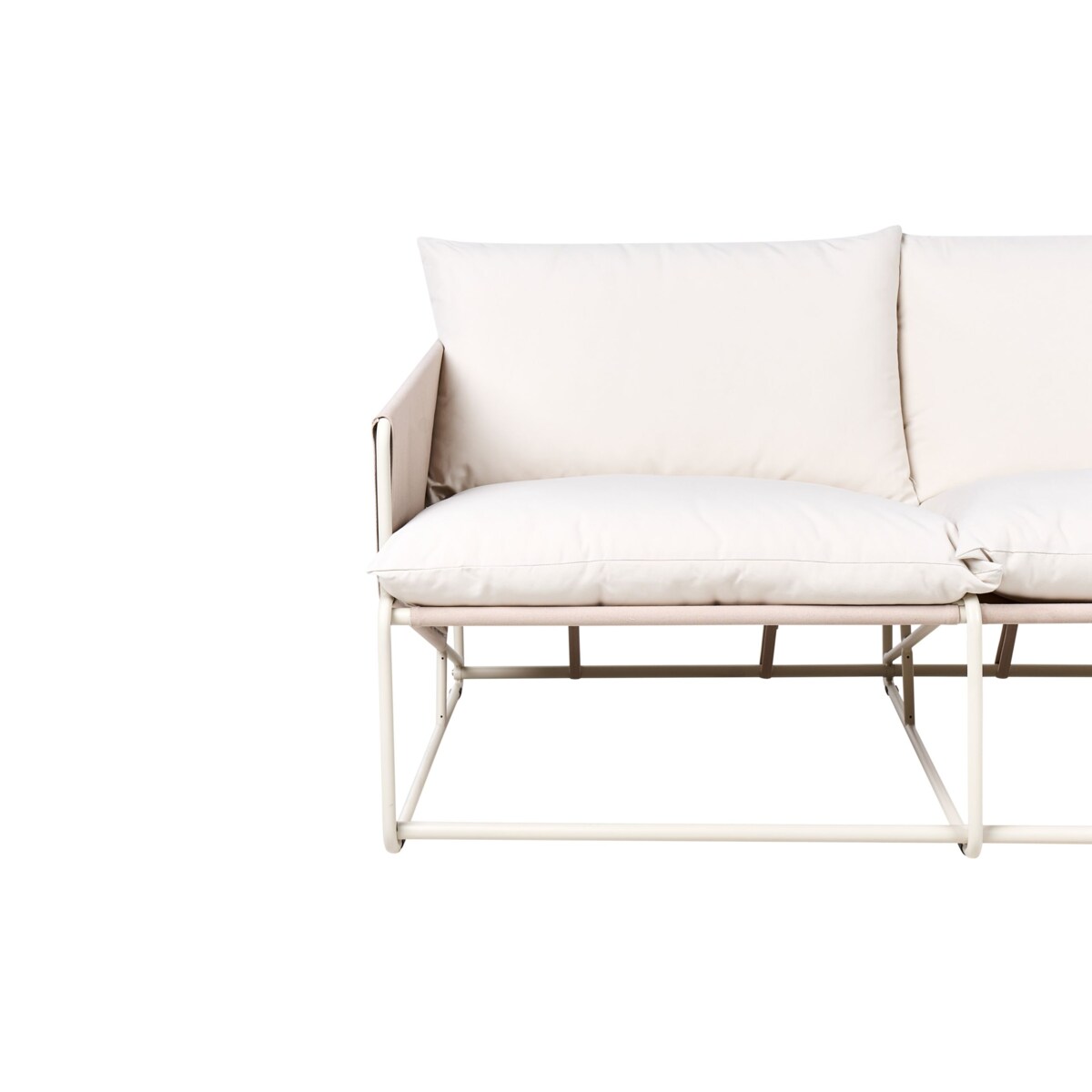 Sofa ogrodowa dla 2 osób PONTE Metal Beżowoszary