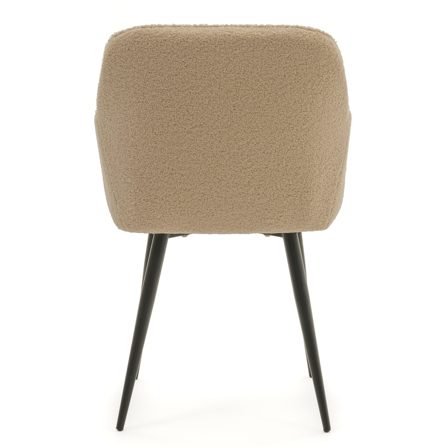 Krzesło tapicerowane welurowe LAGO boucle teddy beżowe