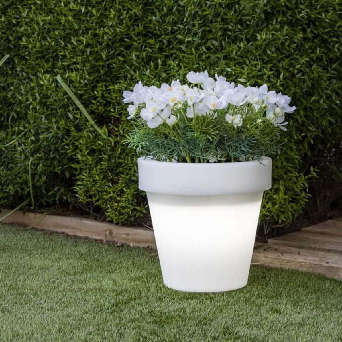 Prosta donica tarasowa Magnolia LUMMG045OFNW King Home IP65 cylinder biała