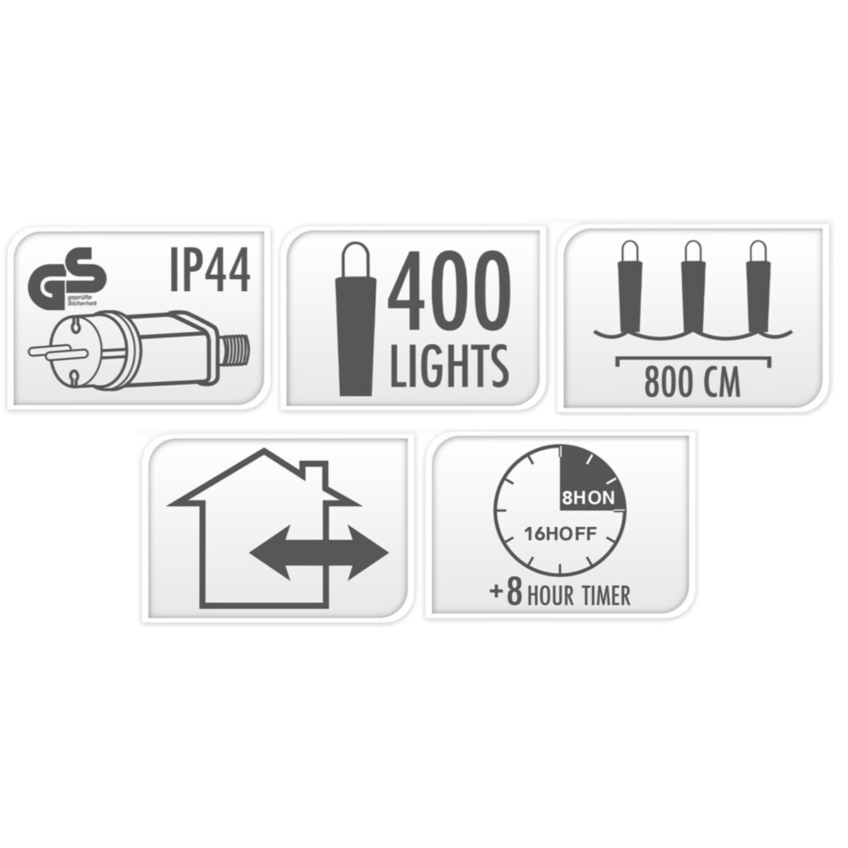 Lampki choinkowe LED z efektem bieżącej wody, 400 szt.