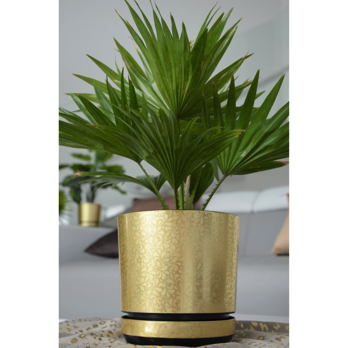 32 cm piękny wzór ZŁOTA KORONKA kobieca motyw artystyczny elegancki glamour ekskluzywna wyrafinowana duża donica