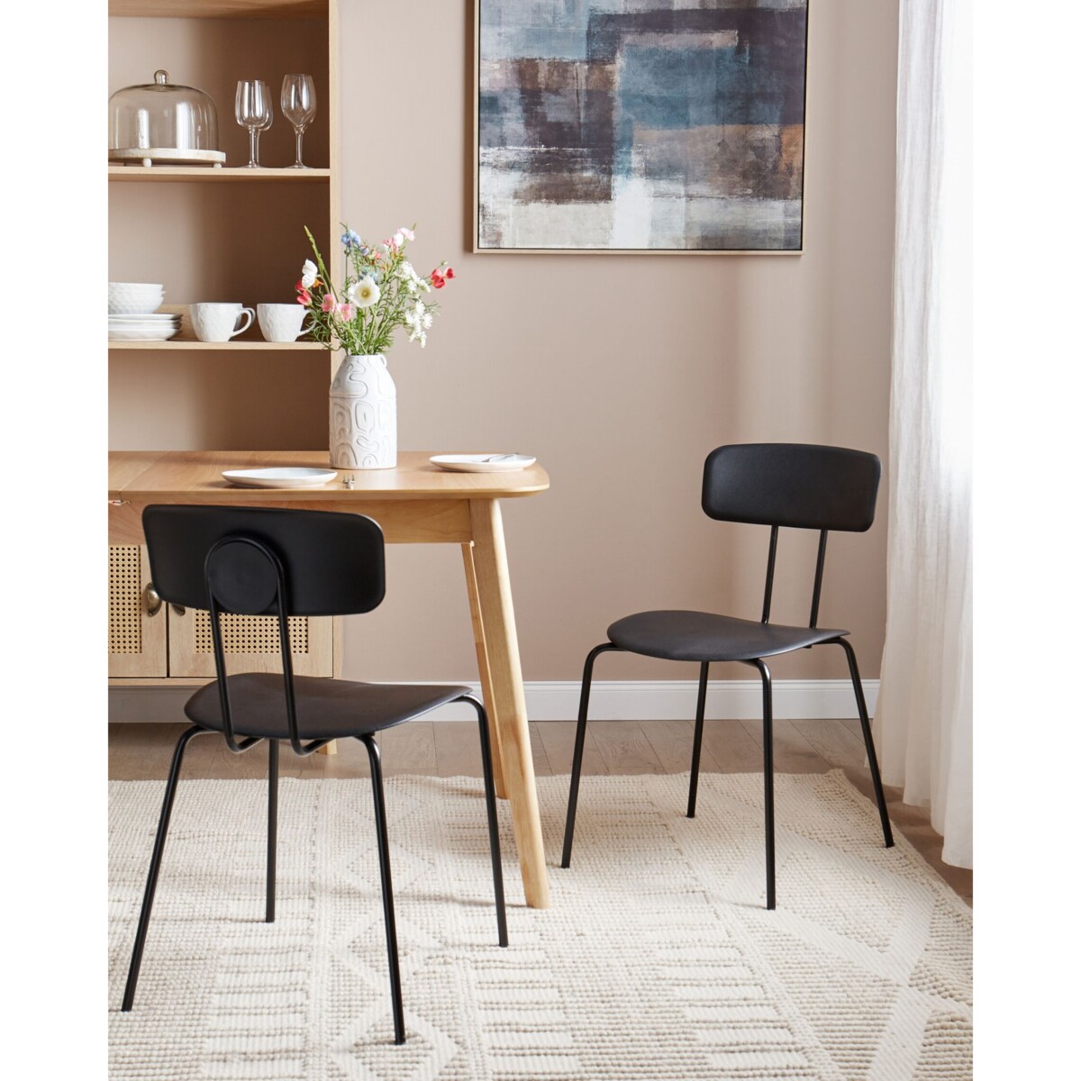 Zestaw 2 krzeseł do jadalni czarny SIBLEY