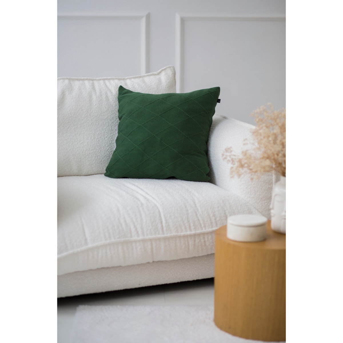 Poszewka romby kwadratowa zielona, 50 x 50 cm, La Manta