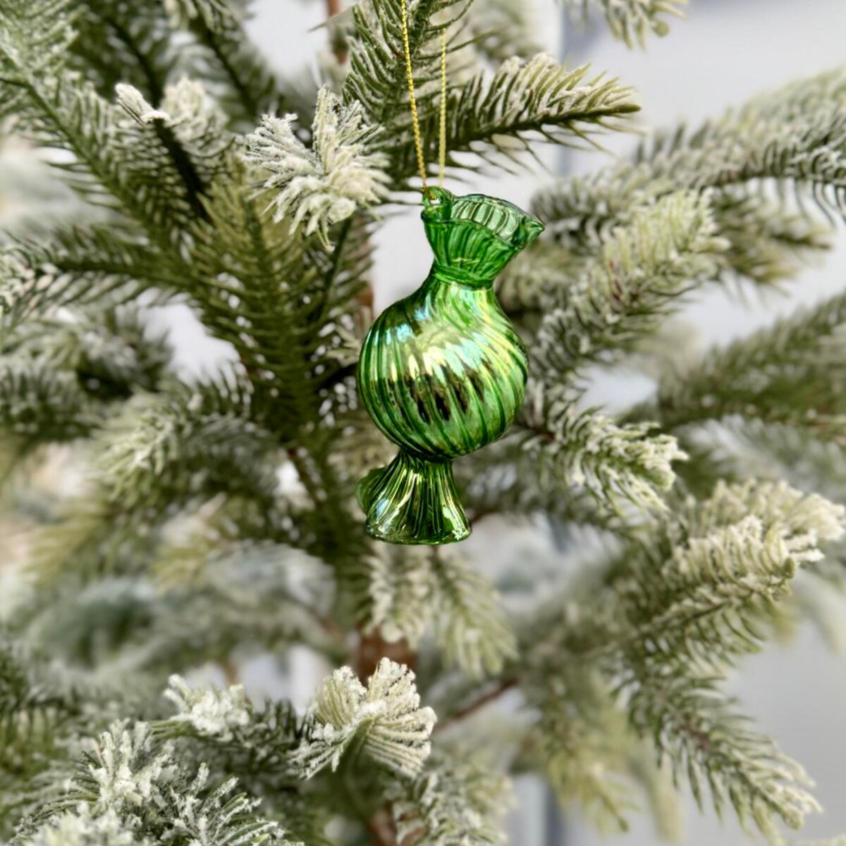 VILLA ITALIA Bombka szklana CUKIEREK green 8 cm