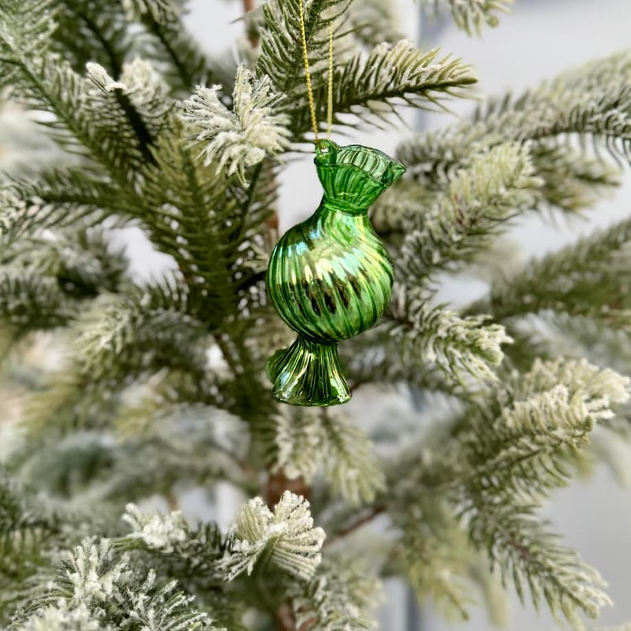 VILLA ITALIA Bombka szklana CUKIEREK green 8 cm