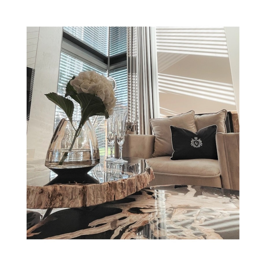 Poduszka dekoracyjna Royal Velvet black&cream SL Collection M