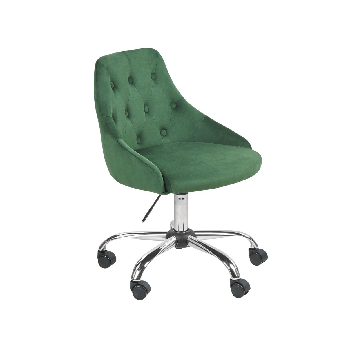 Krzesło biurowe regulowane welurowe zielone PARISH